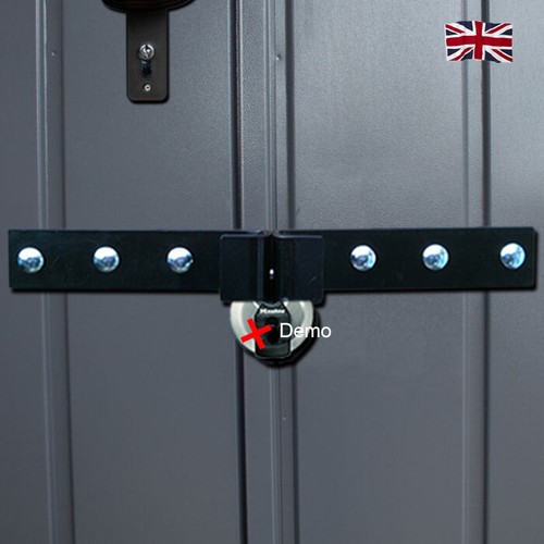 Hasp and staple - and, shed