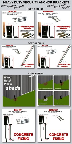 Shed security anchor brackets - shed,