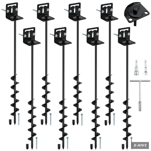 Ground anchors screw in - ground,